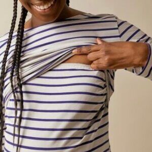 Size Small Boob Design Striped Nursing Shirt